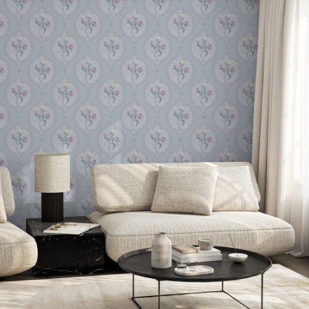 Picture of Väriyhdistelmä Flower bouquet in ogee Light Blue - 1032601-09 - 09409-01